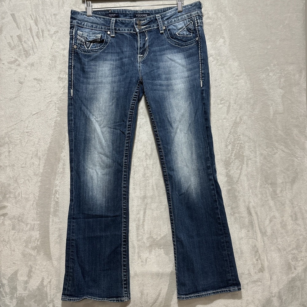 VIGOSS Women Jeans 13/14 The Dallas Bootcut Blue Med Wash Mid Rise Heritage‎ Fit